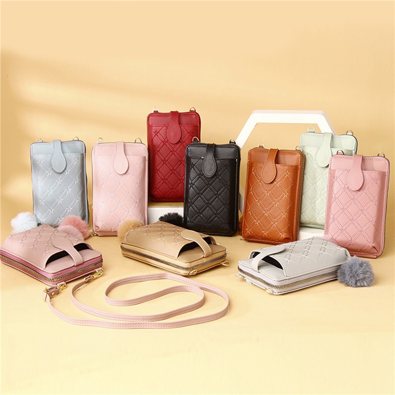 Women Wallet Mobile Phone Wallet Small Shoulder Bag Multifunction Handbag Money Wallets Clutch Card Holders Storage Organizer