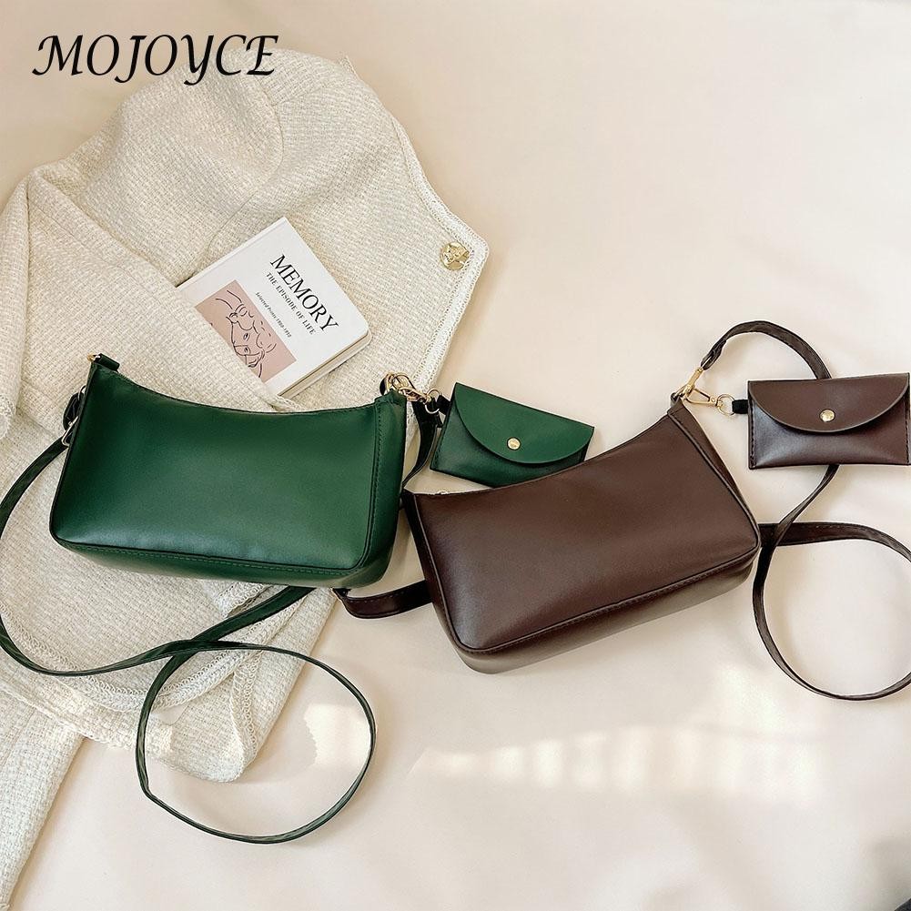 Pure Color Women Shoulder Bag PU Leather Underarm Bags Arbitrary Bags Shopping Bag Ladies Vintage Leisure Bags