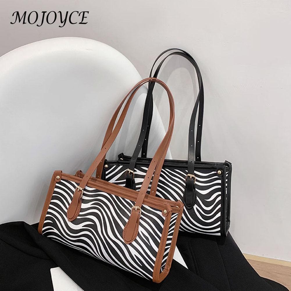 Women Shoulder Bags Zebra Animal Pattern Print Shopping Bag Handbag Women Casual Square All-match Shoulder Bags Tote