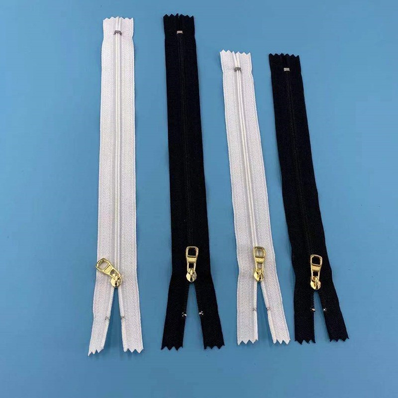 Close End 20-24cm 1pc White Black Gold Silver Metal Zipper For Sewing Zip Garment Accessories Jeans Zippers DIY Zipper Tools