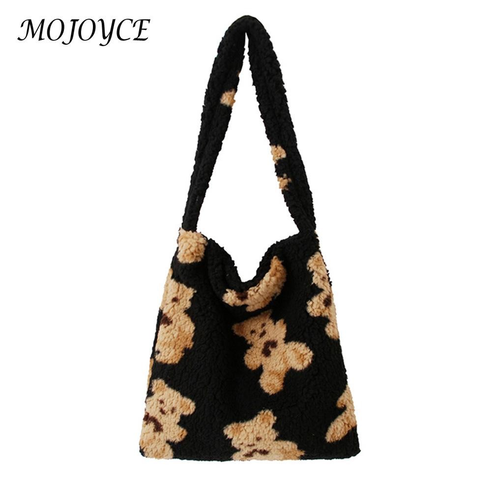 Vintage Women Soft Warm Plush Handbag Cute Girls Autumn Winter Fluffy All-Match Phone Buckets Bag for Women