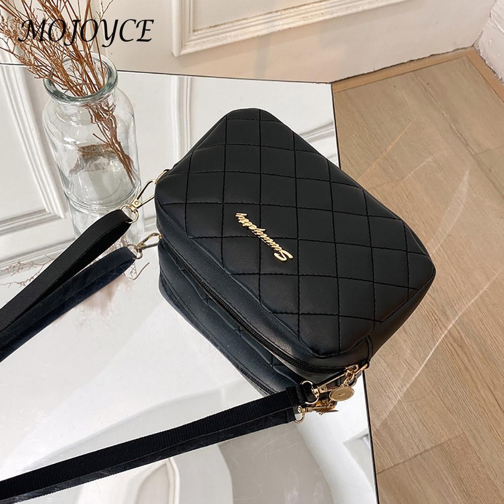 Women Shoulder Bags Female Fashion Solid Color Small Zipper Mobile Phone Crossbody Bag Casual Bag Diamond Lattice Messenger Bag