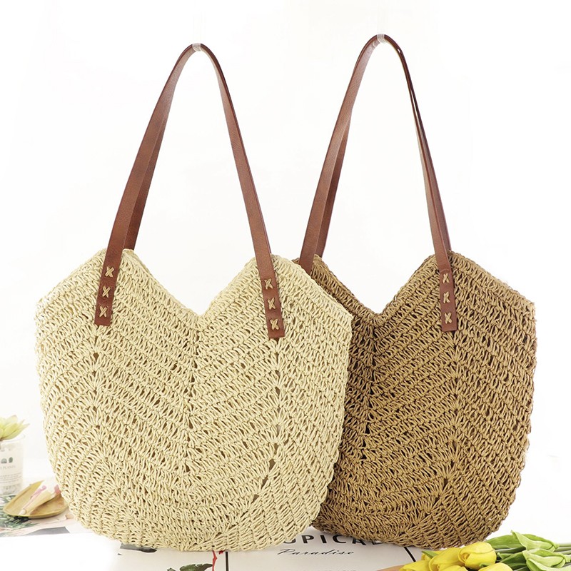 Straw Shopper Summer Bag Casual Large Capacity Hollow Woven Women Beach Ladies Tote Handbags High Design Fashion Travel Shoulder Bag