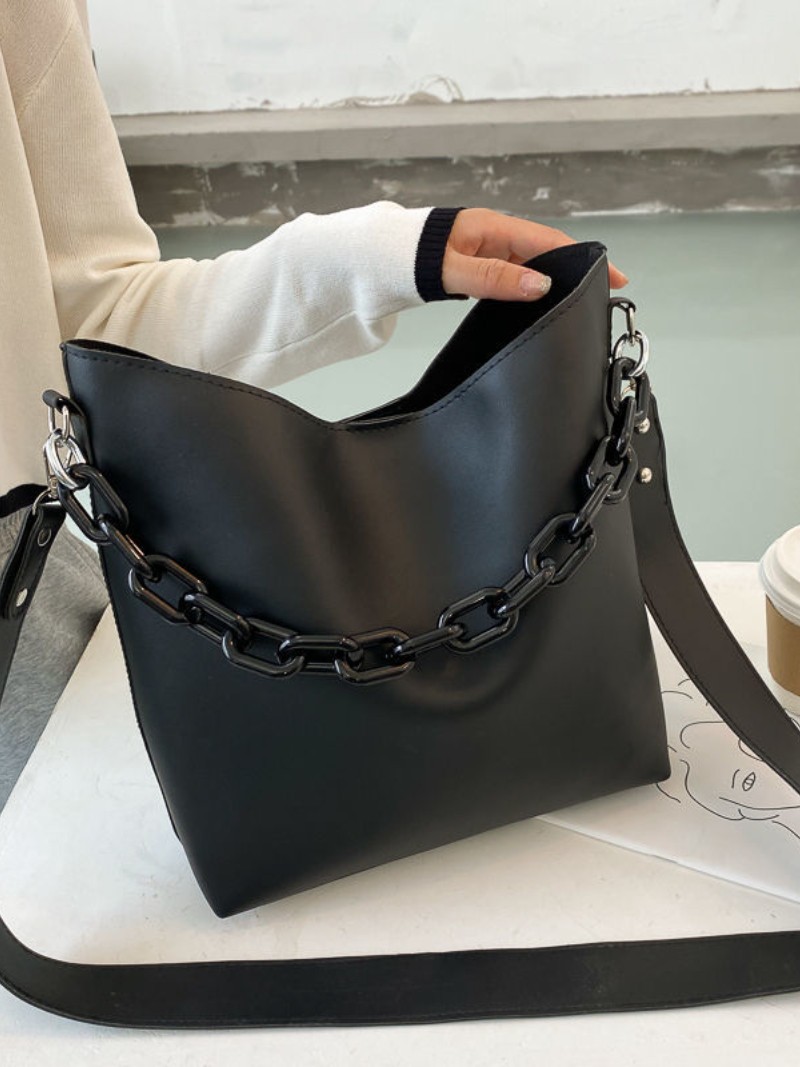 Fashion Brand Design Women Shoulder Bag Large Capacity Chain Bucket Bags High Quality PU Leather Women Composite Bag