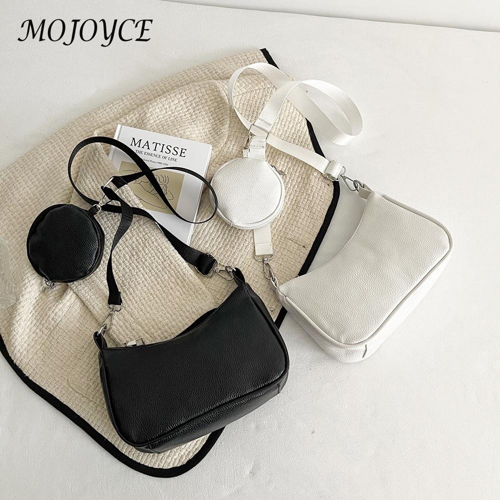 Women PU Leather Solid Color Shoulder Crossbody Bag Casual Zipper Messenger Bags for Friends Birthday Gifts