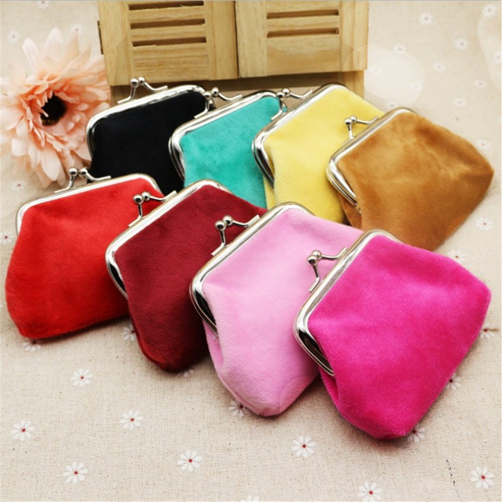 Women Corduroy Small Wallet Coin Purse Clutch Handbag Bag Girls Card Holder Keychain Bag Sanitary Napkins Travel Makeup Bag