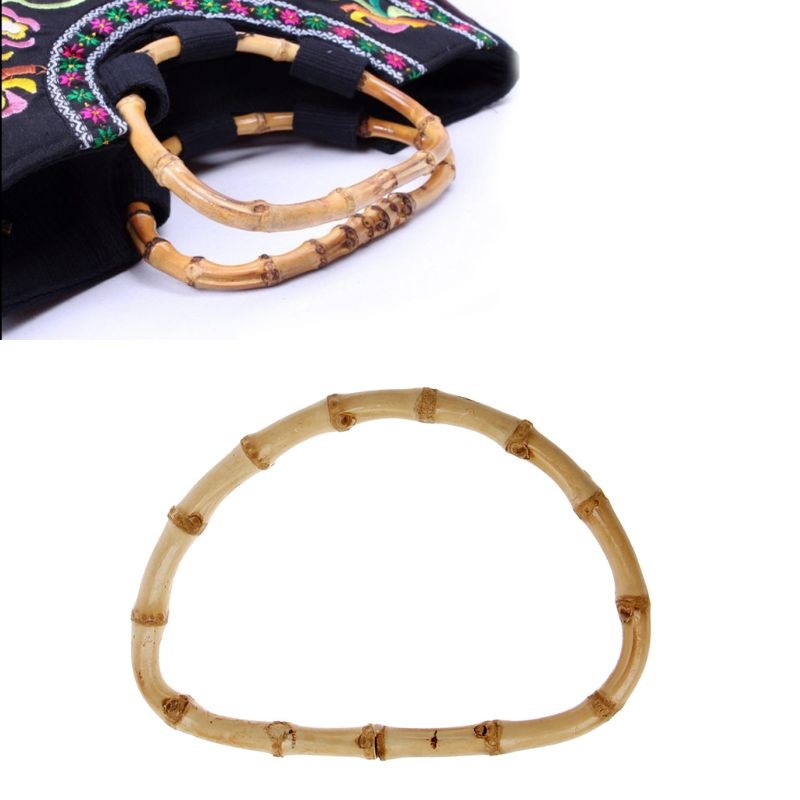 New 1pc D Shape Bamboo Bag Handle For Handmade Hand DIY Tote Purse Frame Making Bag Hanger Accessories Parts