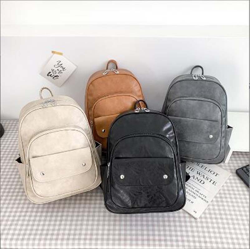 Korean Style Fashion High Quality Leather Backpack Women Large Capacity Travel Backpack School Bags For Girls Shoulder Bags