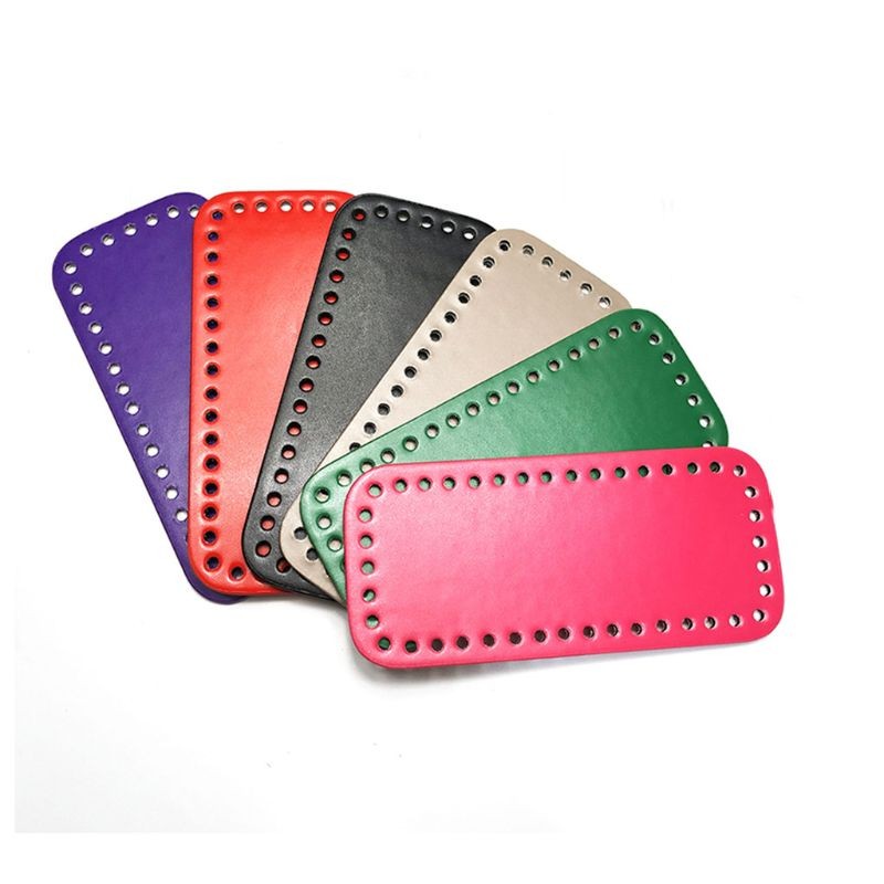 1PC PU Leather Bottom Shaper Pad Base with Pre-Drilled Holes for Knitting Purse Handbag DIY Replacement Shoulder Bag Accessory