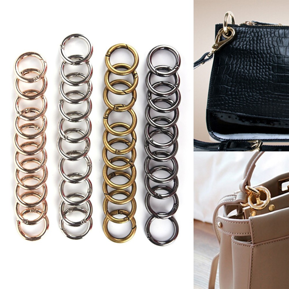 10pcs New High Quality Metal Women Mens Bag Accessories Rings Hook Key Chain Bag Bolsos With Asa Bag Belt