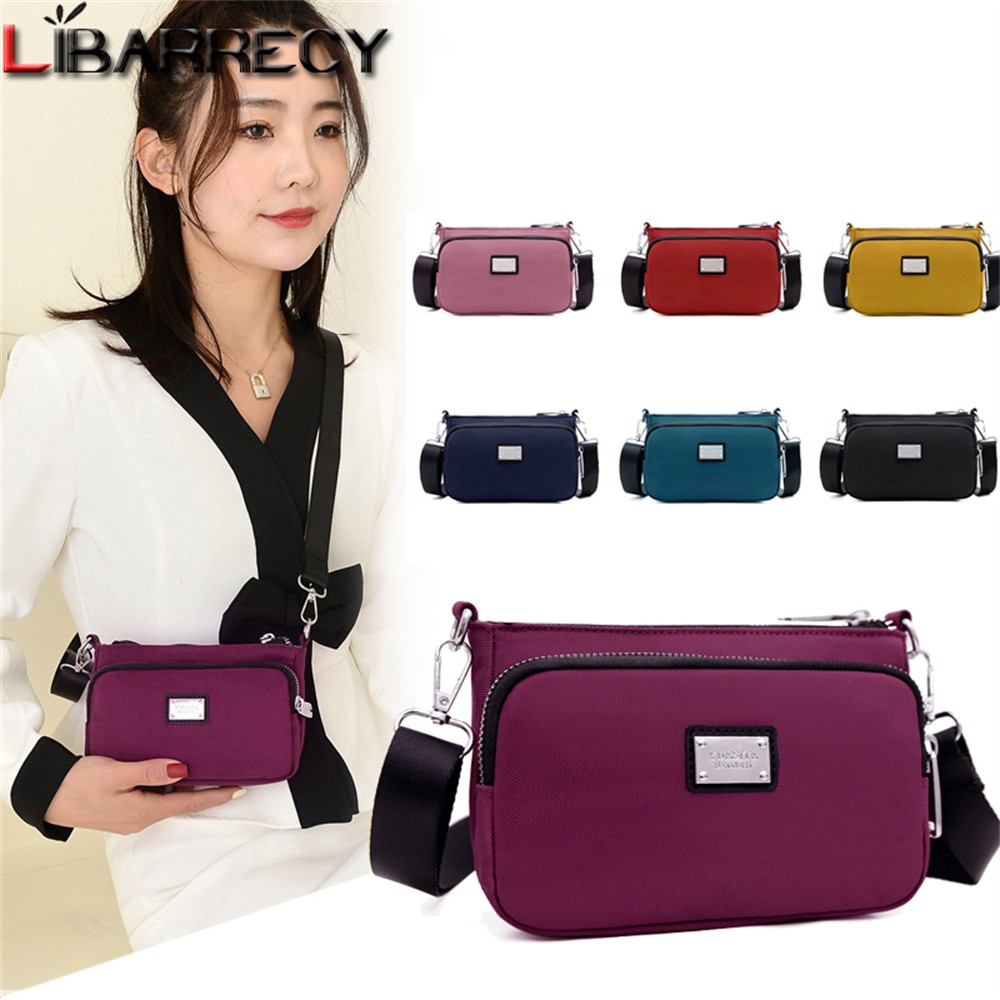 New Fashion Ladies Small Shoulder Bag Mobile Phone Bags 2022 High Quality Nylon Solid Color Women Messenger Bags Wallets Bolsos