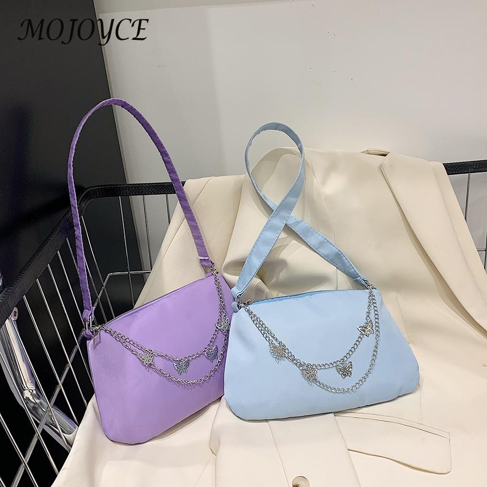 Ladies Underarm Nylon Shoulder Bag Fashion Solid Butterfly Chain Exquisite Handbags Ladies Designer Fashion Bags Female Bag