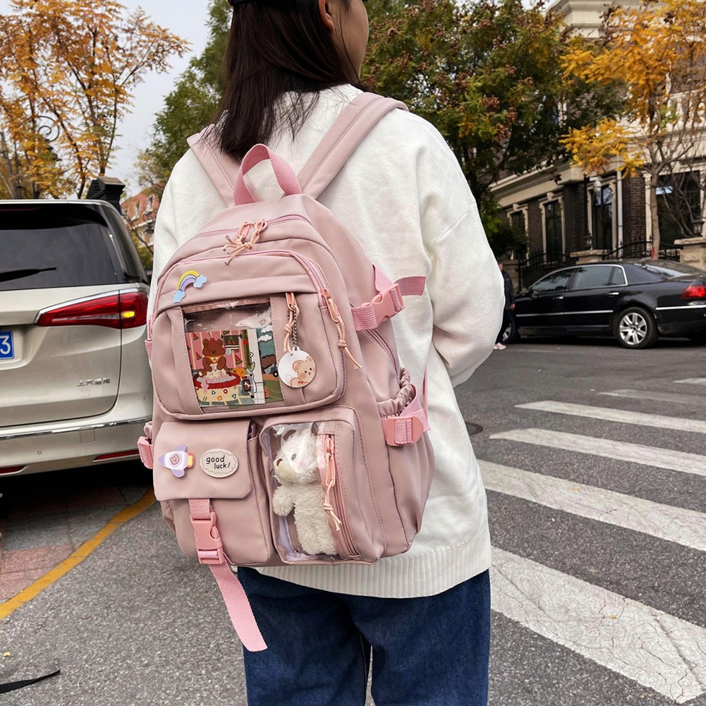 Cute Women Backpacks Large Capacity Backpack Waterproof Multi Pocket Nylon School Backpack For Student Girls Kawaii Backpacks