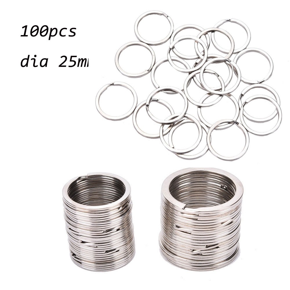 100pcs Webbing Bag Webbing Dog Chain Buckles 25mm Stainless Steel Key Hole Ring Keychain Wholesale Snap Clasp Clip O Rings