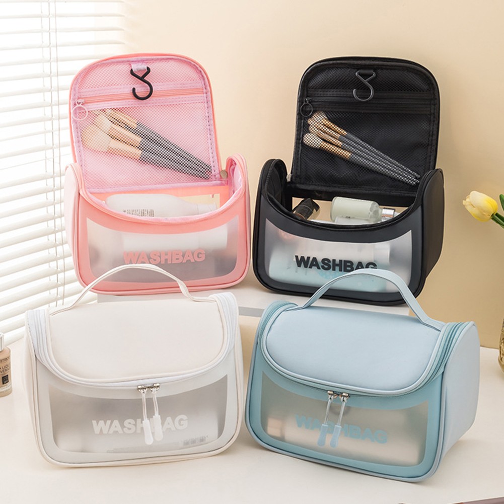 PVC Waterproof Large Capacity Cosmetic Bag Clear Zipper Portable Makeup Bags Waterproof Travel Portable Pouch