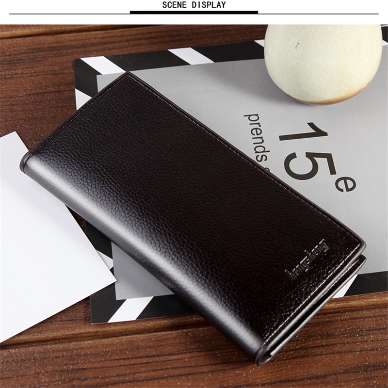 Lkeep PU Leather Wallet Male Slim Luxury Men Long Zipper Clutch Black Card Slot Money Bag Male Purse