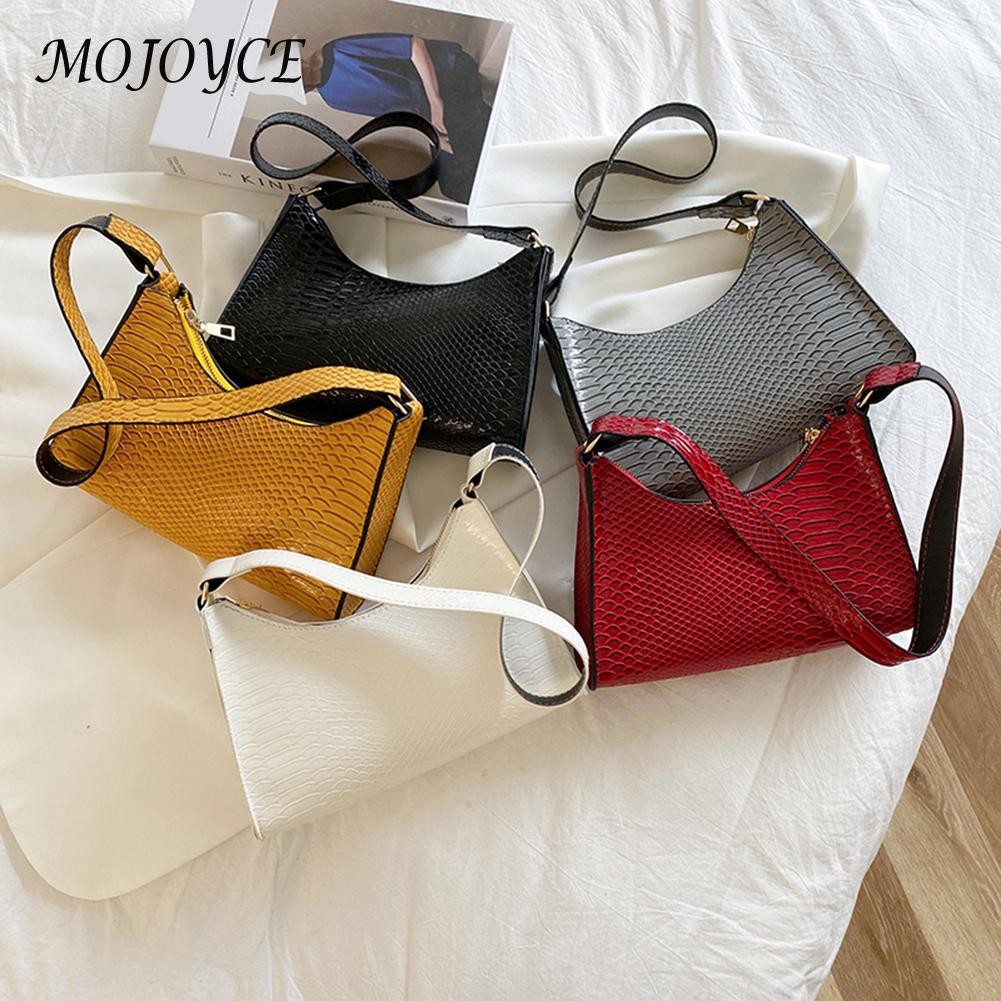 Fashion Snake Print Leather Underarm Bags Women Handbag Party Clutch for Women Outdoor Business Travel