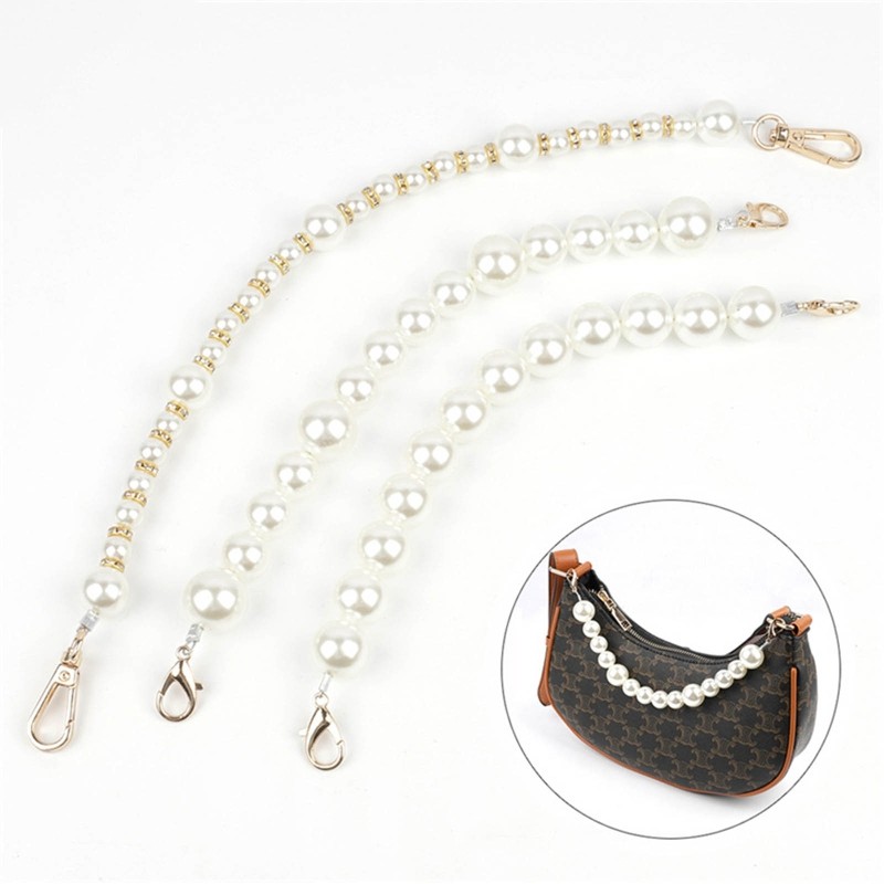 X7YA Artificial Pearl Purse Chain Handles For Handbag Shoulder Bag Strap Replacement
