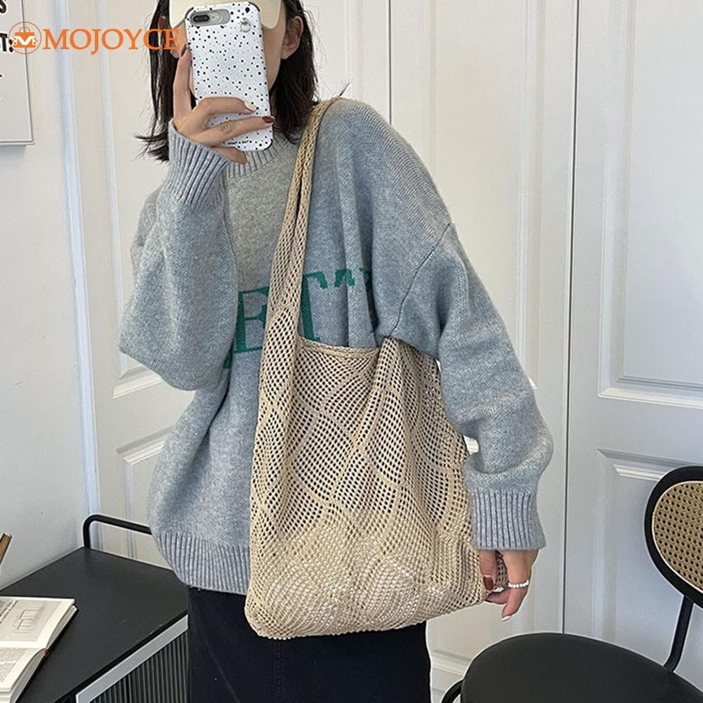 Cross-border lazy wind bag women's autumn winter bag hollow knitted shoulder bag summer travel purse shopping