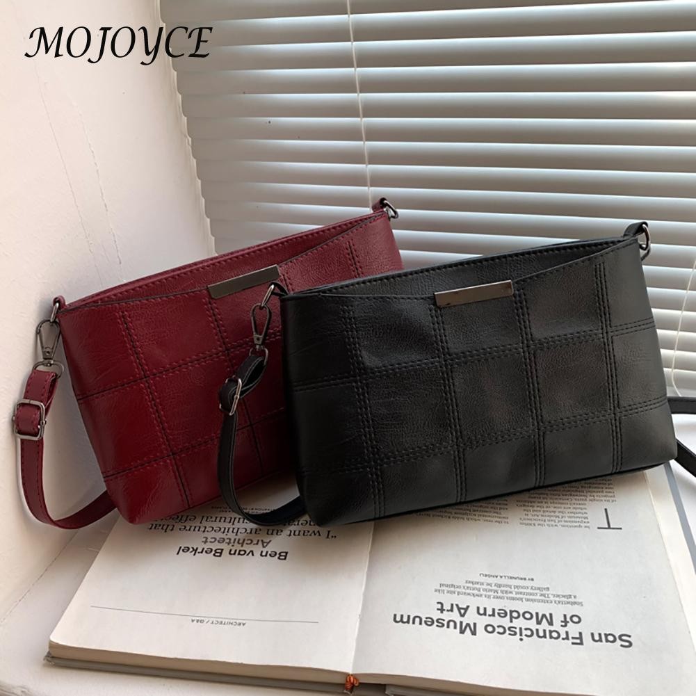 Exquisite female plaid thread shoulder crossbody bag ladies fashion leather handbag shopping bag for shopping