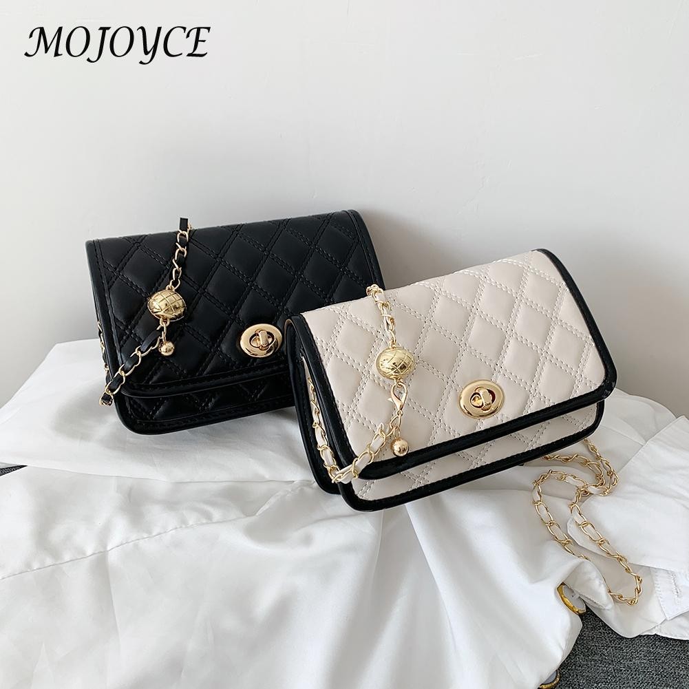 Fashion Diamond Lattice PU Leather Women Shoulder Crossbody Bags Flap Metal Lock For Women Fashionable Decoration