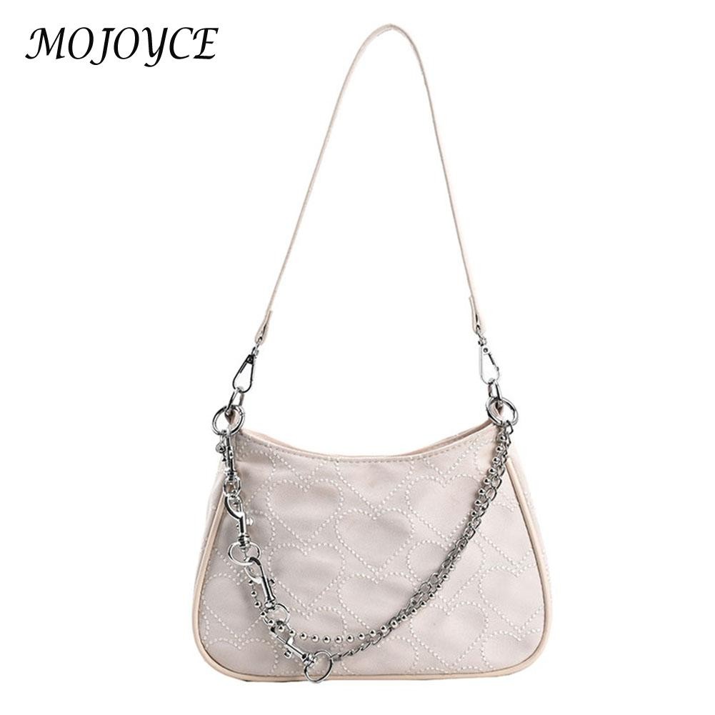 Hearts Women Underarm Bag Fashion Chain Shoulder Bag Handbag Female Casual Tote for Women Girls Birthday Gift