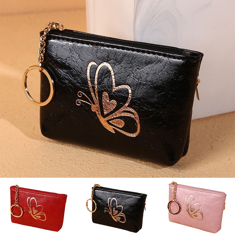 2022 New Small Zipper Coin Purse Female PU Leather Keychain Clutch Bag Brand Designer Women Wallet Small Lipstick Bag Wholesale