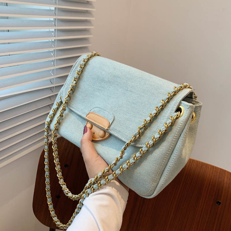 MBTI Canvas Shoulder Bag Casual Woman Blue Daily Shopping Bags 2022 Fashion Bolso Mujer New Arrival Hasp Female Bag