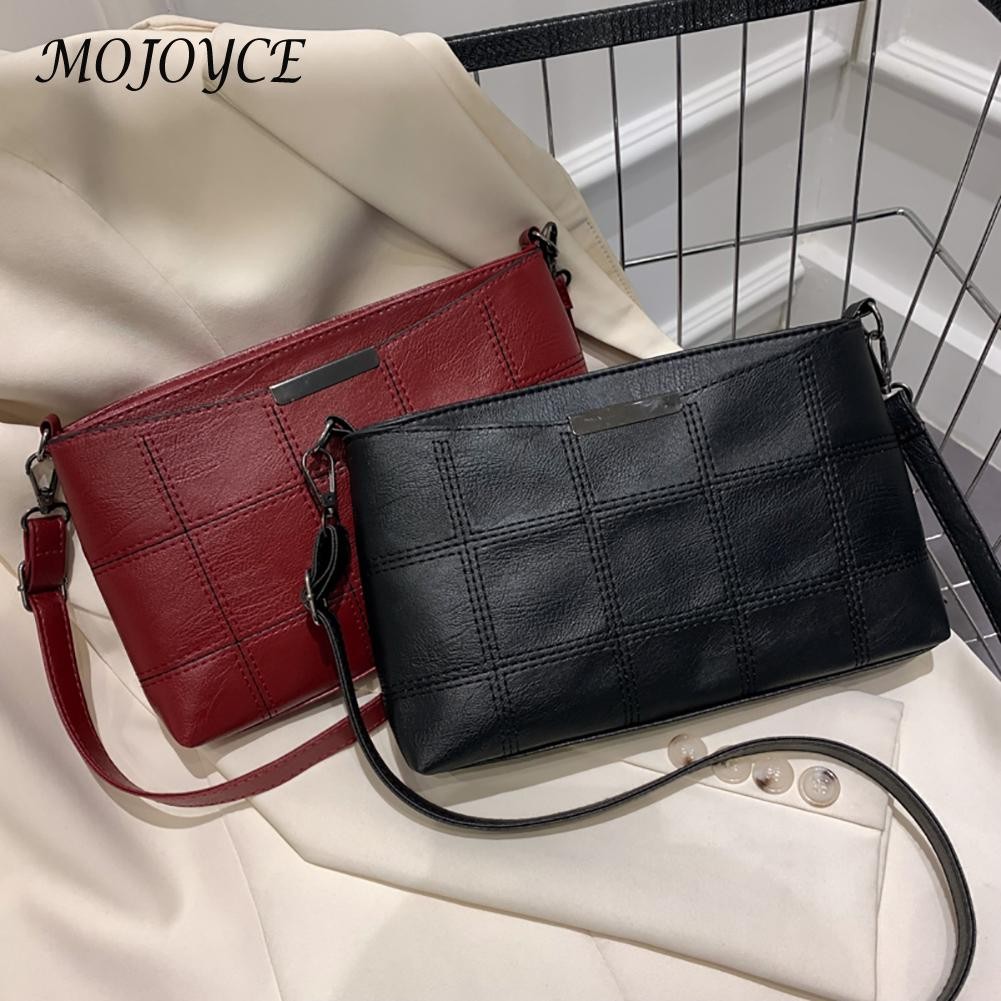 Exquisite female plaid thread shoulder crossbody bag ladies fashion leather handbag shopping bag for shopping