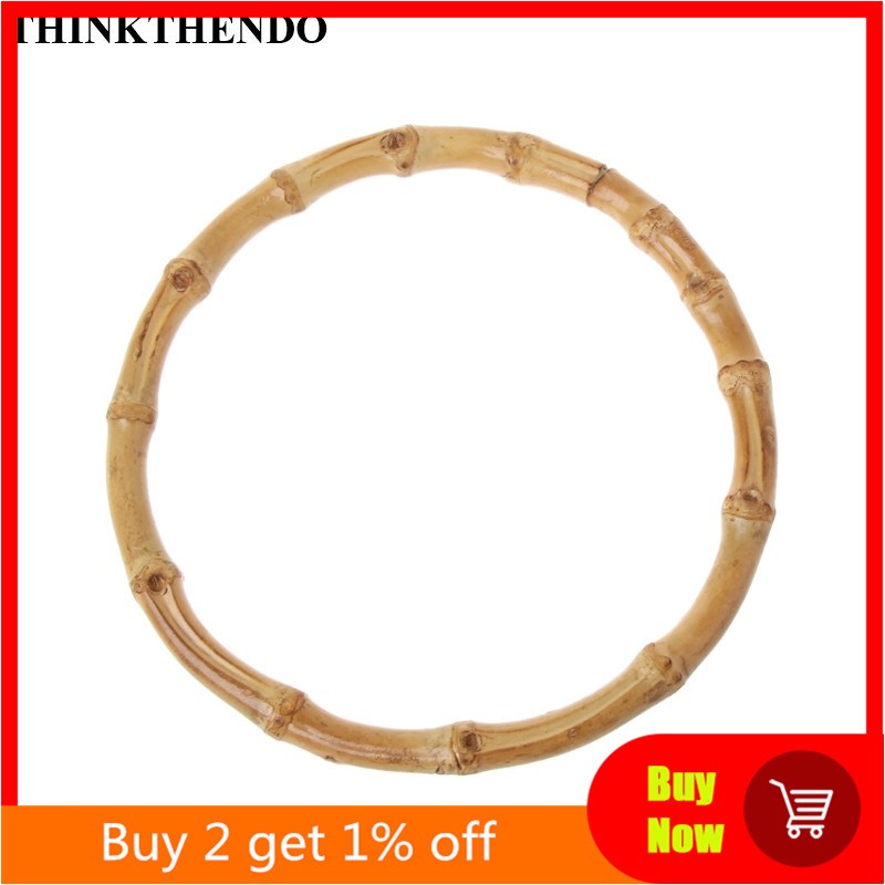 THINKTHENDO - Bamboo Round Handle, for Handmade Handbag, DIY Bag Accessories