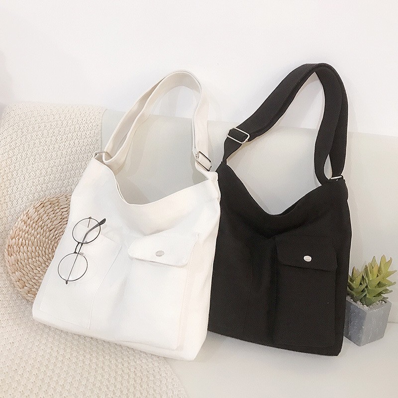 Women Bag 2021 Female Tote Canvas Simple Soft Fashion Messenger Bolsas Quality Shopper Crossbody New Designer Shoulder Bags