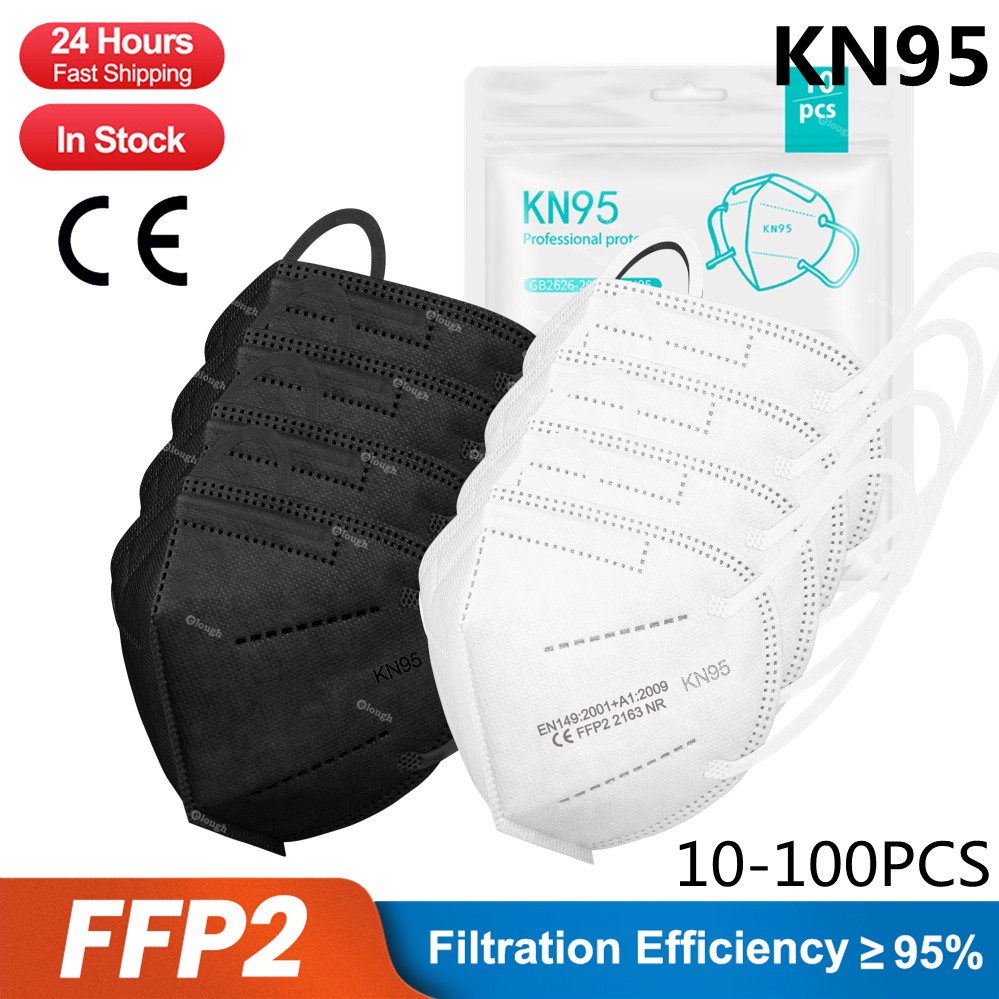 KN95 Mascarillas fpp2 mask homology adas europa 5 layer CE protection black face mask ffp2reuse zable Mascherina ffpp2