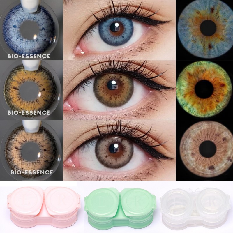 New 2021 1 Pair Colored Eye Contact Lenses Natural Brown Lens Monet Lens Blue Lens Gray Eyes Fashion Contact Lenses