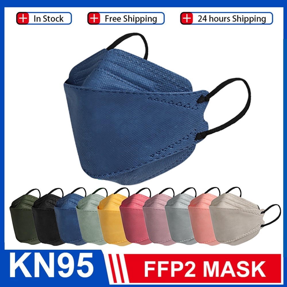 10-100pcs Black KN95 Fish Masks FPP2 Approved Morandi Mascarillas FP2 Adult ffp2fan 4 Layers Masks KN 95 Masque FFP2 Certified