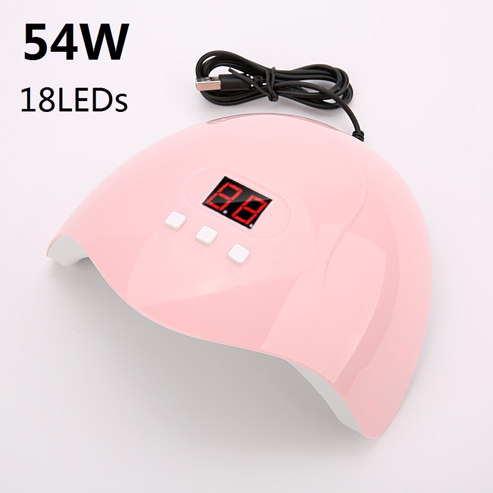 54W 18 Led Lights Nail Dryer UV Curing Lamp Nail Polish Gel Ice Povision Varnish Lamp Auto Sensor Nail Art Manicure Tool