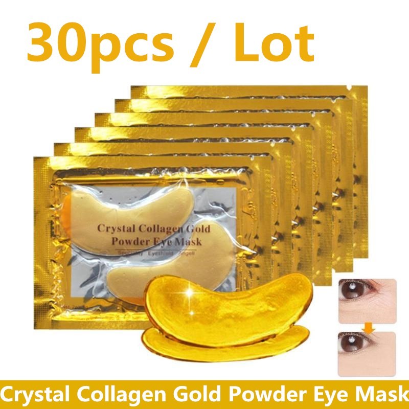 Crystal Collagen Gold Powder Eye Mask Anti Aging Dark Circles Acne Beauty Patches Eye Skin Care Korean Cosmetics 30p=15pairs