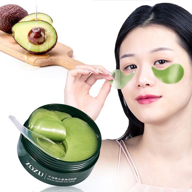 60pcs Natural Avocado Collagen Mask Moisturizing Gel Eye Patches Remove Dark Circles Anti Age Bag Eye Wrinkle Skin Care