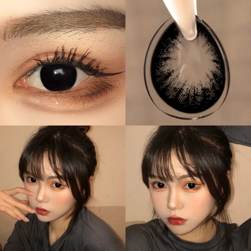 Myopia Degree Contact Lens Big Black Eyes Colored Contact Lenses Prescription Contact Lenses Natural Cosmetics Dioptra Eye Yearly Use 2pcs/pair