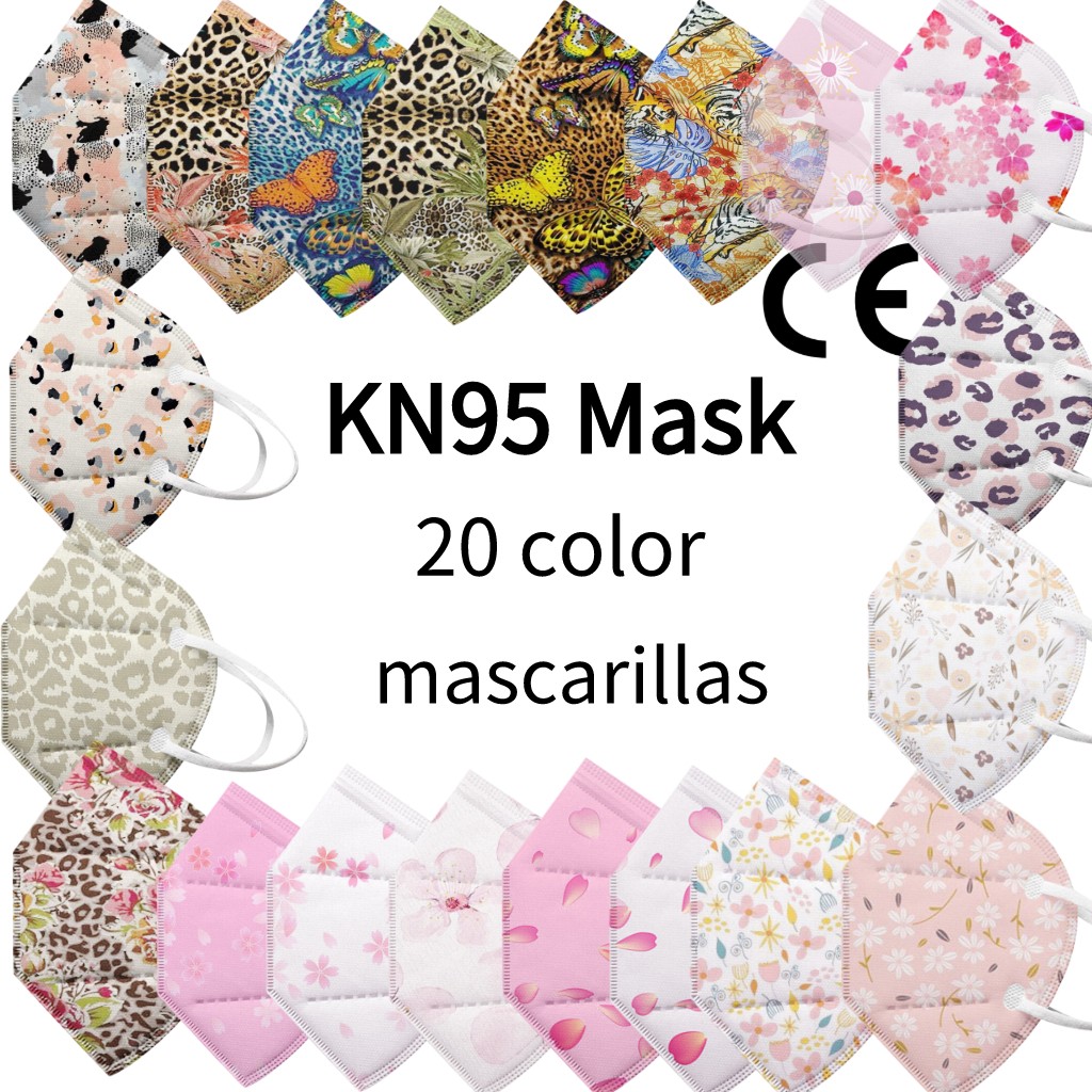 5pcs mascarilla fpp2 homolucada adults kn95 mix color ffp2 chromaticity masks homology ada kn95 masks mondkapje ffp2 mascarillas flower masks