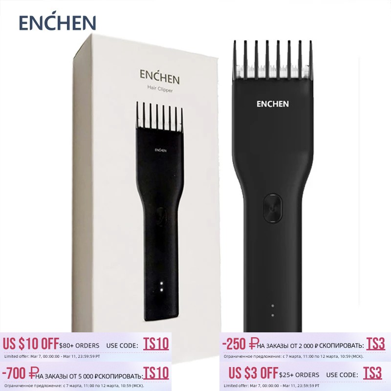 Original ENCHEN Hair Trimmer for Men Kids Cordless USB Rechargeable Electric Hair Clipper Cutter Machine with Adjustable Comb