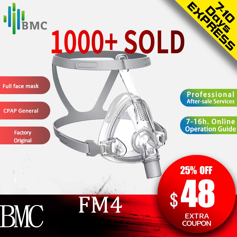 BMC FM1/FM2/F1A/F1B/F4 قناع الوجه الكامل للشخير تنطبق على CPAP BiPAP الطبية حجم المواد S/M/L مع أغطية الرأس شحن مجاني