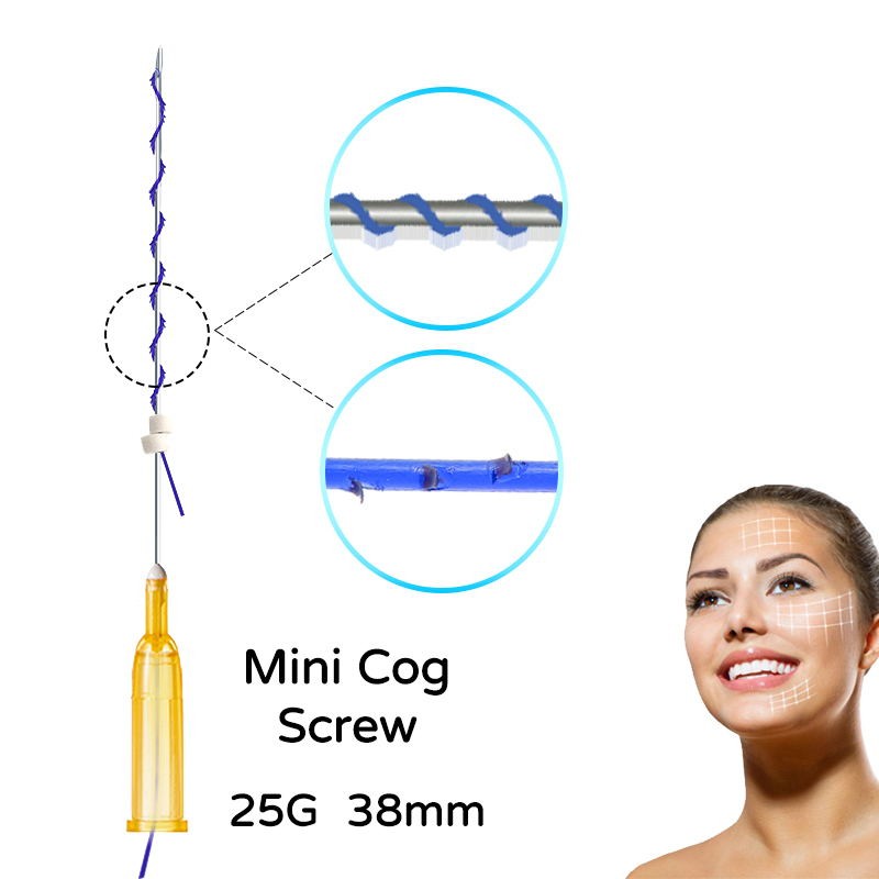 Mini Cog Screw 25g 10pcs/bag Hilos Tensores Faciales Ultra V Lift Barbed 38/60mm Pdo Thread for Face Lift Skin Care