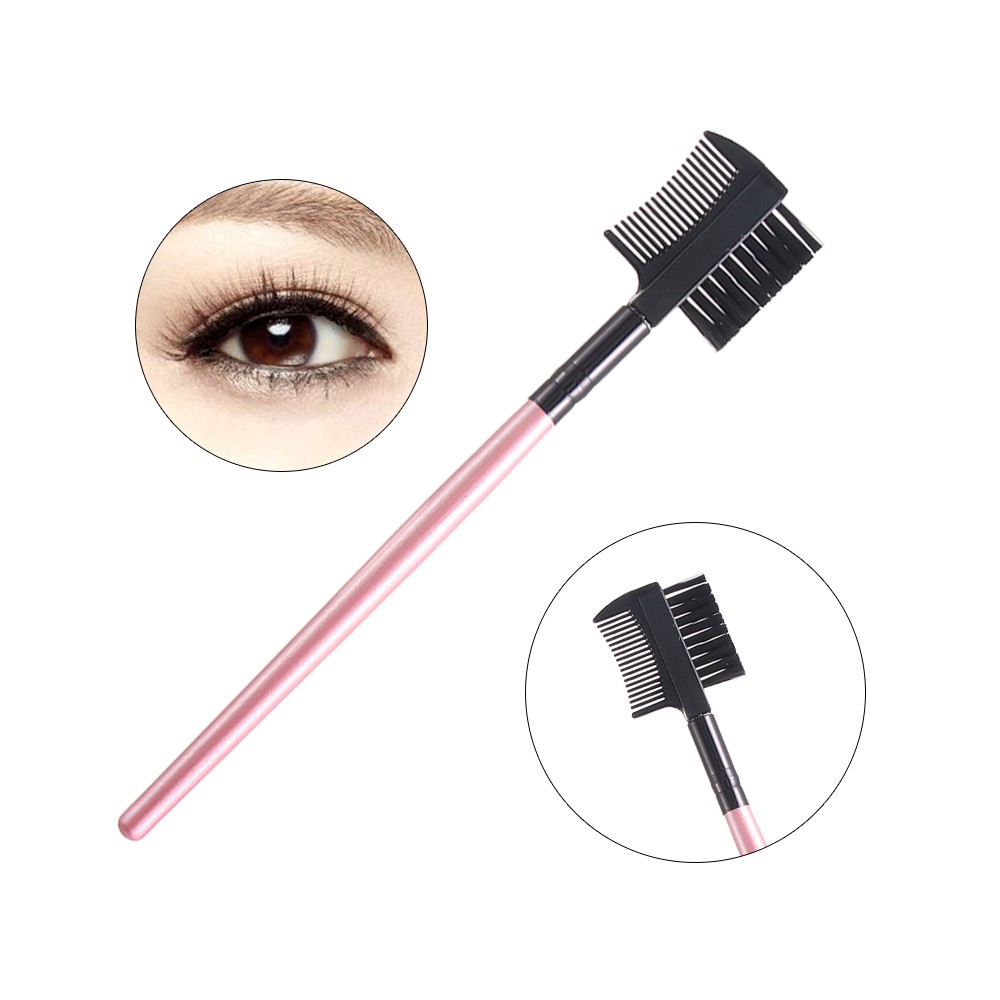 2 in1 Dual Purpose Eyelash Comb Pink Black Eyelash Eyebrow Brush Comb Professional Eye Makeup Tool Eyelash Extension Tool