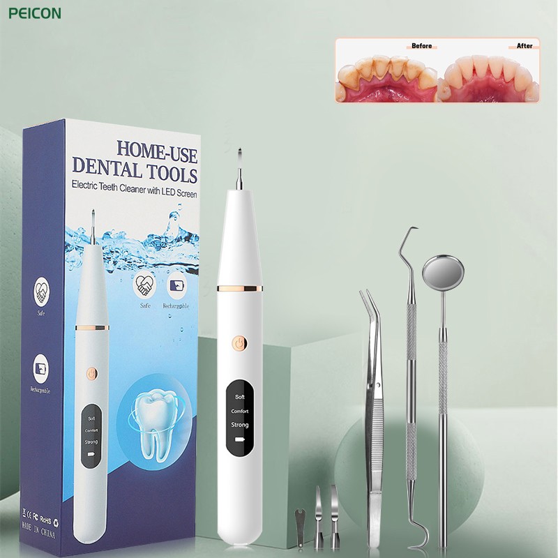 Dental Ultrasonic Calculus Scaler Dental Electric Tartar Calculus Plaque Stain Remover Dental Stone Removal With Led