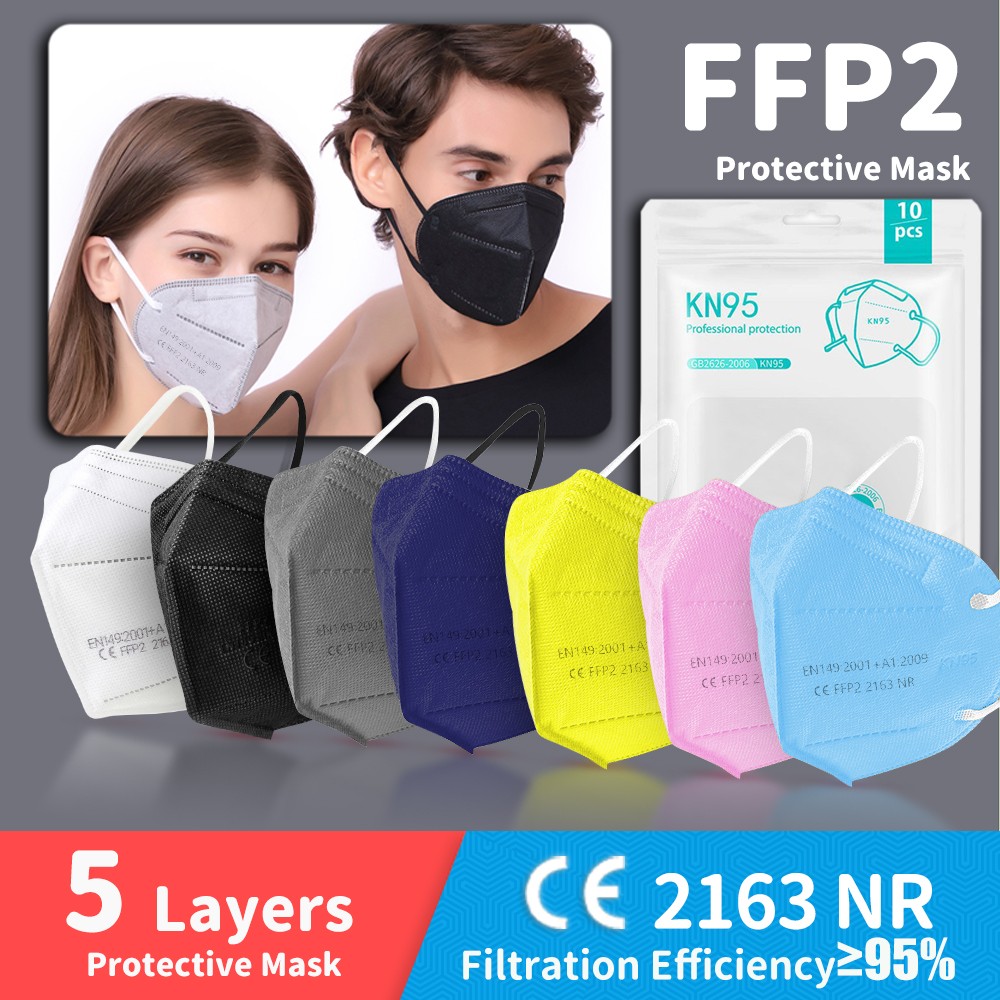 Adult FFP2 Mask 5ply KN95 Dust Safety Approved Masks Protective Face Respirator CE FPP2 FFP3 n95 ffp2masks Spain 10 days delivery