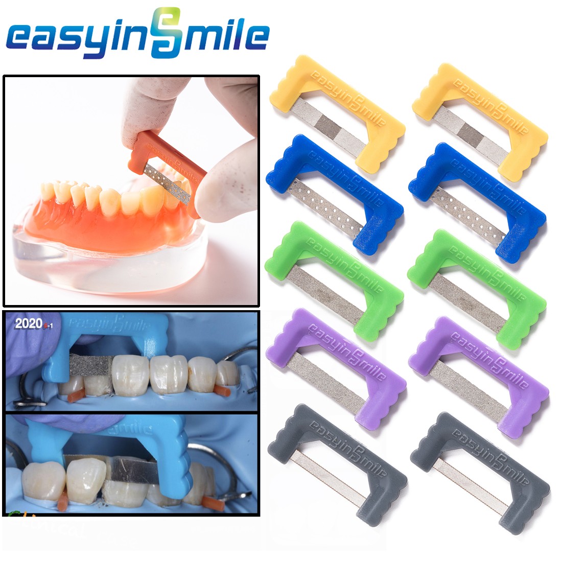 EASYINSMILE Dental Proximal Interstitial Relief IR/IPR Kit Orthodontic Reducing Strips Enamel Polishing Diamond Saw for Removal and Cleaning