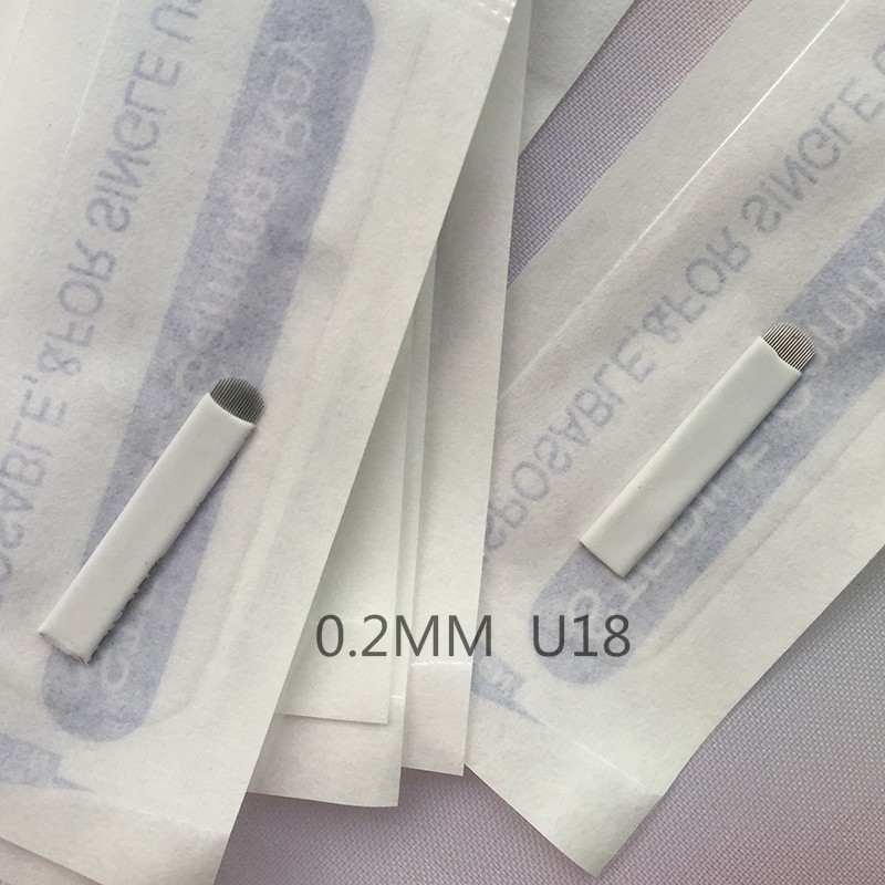 Tattoo Needles For Permanent Makeup, Flexible Needles For Manual Eyebrow Pencil, 18 Needles, Agulhas Tebori, 50 Pieces