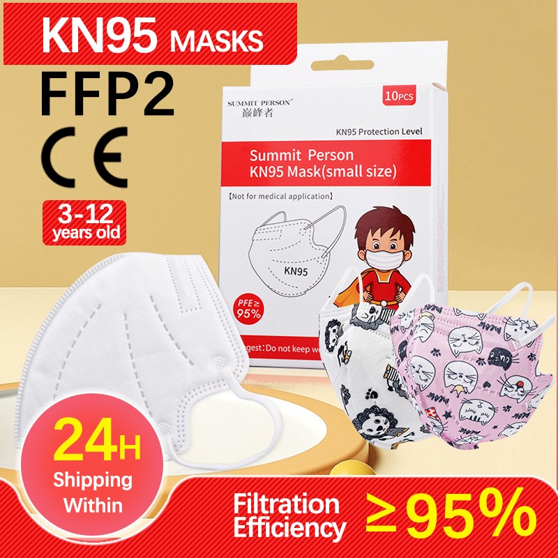 CE FFP2 Kids Face Mask KN95 Masks Dustproof 5 Layer Breathable FFP2 Mask Baby Boy Girls Protective Mask Kn95 Mascarillas