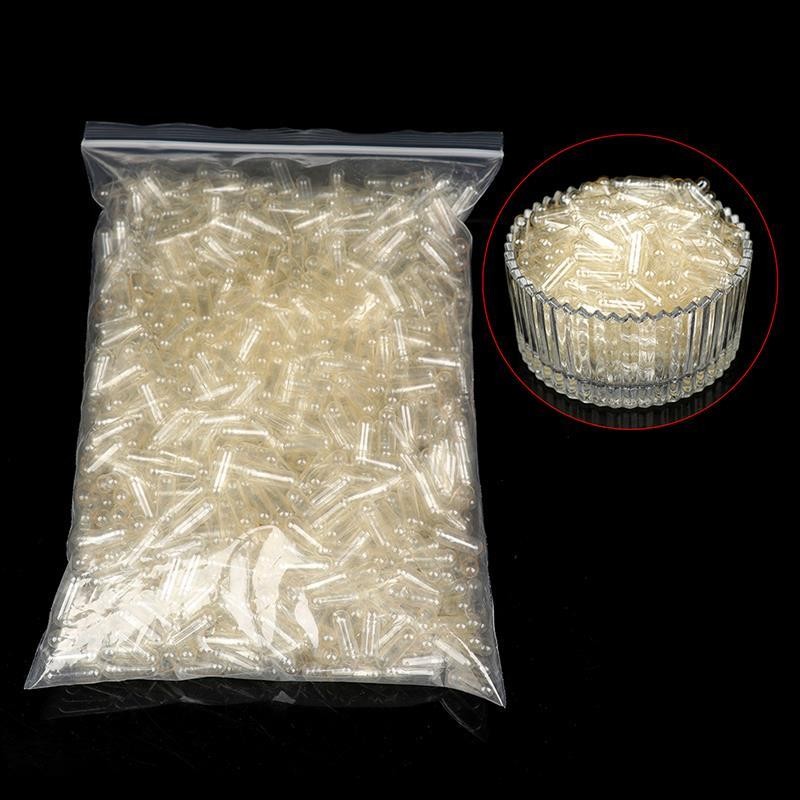 100pcs/bag Standard Size 00# 0 #1# Empty Gelatin Capsules Clear Capsules Hollow Hard Gelatin Transparent Separate Joined Capsules