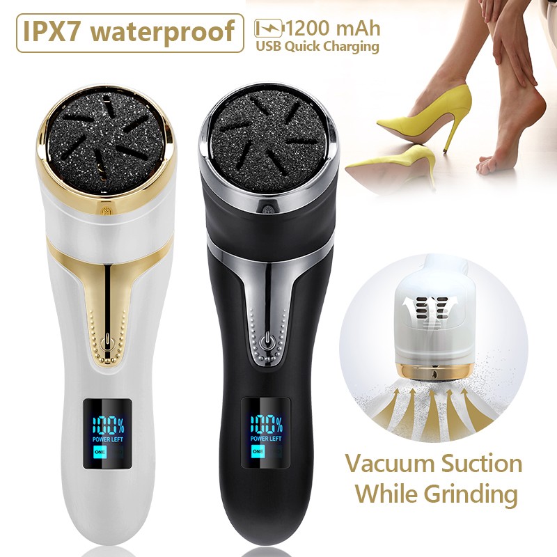 Rechargeable Electric Foot File Electric Pedicure Sander IPX7 Waterproof 2 Speeds Foot Dead Skin Remover Feet Dead Skin Calluses